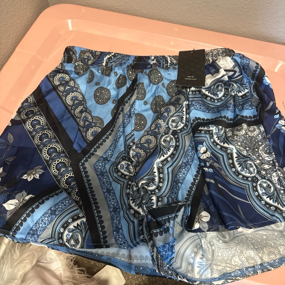 All Over Print Elastic Waist Shorts